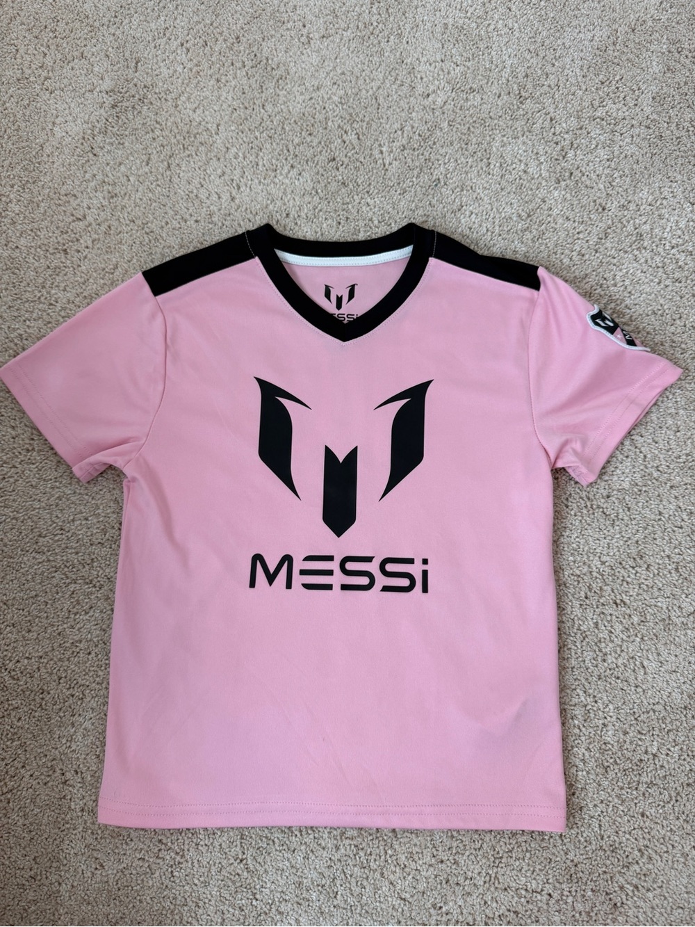 Kids' Messi Pink Short Sleeve Soccer Tee Jersey